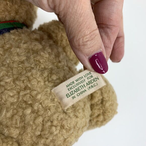 Rare Elizabeth Arden Plush Teddy Bear Tight Knit Seated 10” Classic - Picture 5 of 5